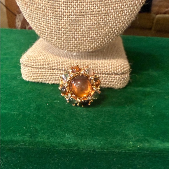 Elegant Gold and Brown Statement Ring - Picture 1 of 4